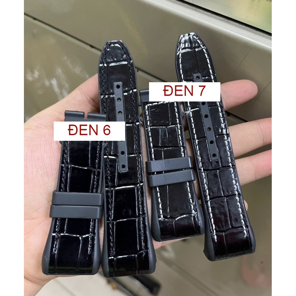 Dây da vân cá sấu đủ màu + cao su cho đồng hồ franck muller v45 SCDT