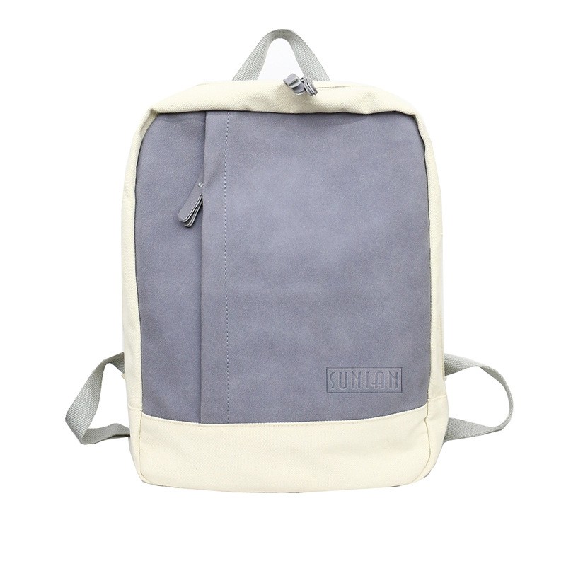 Balo vải da lộn Sunian trơn 27x11x36cm - Xanh dương