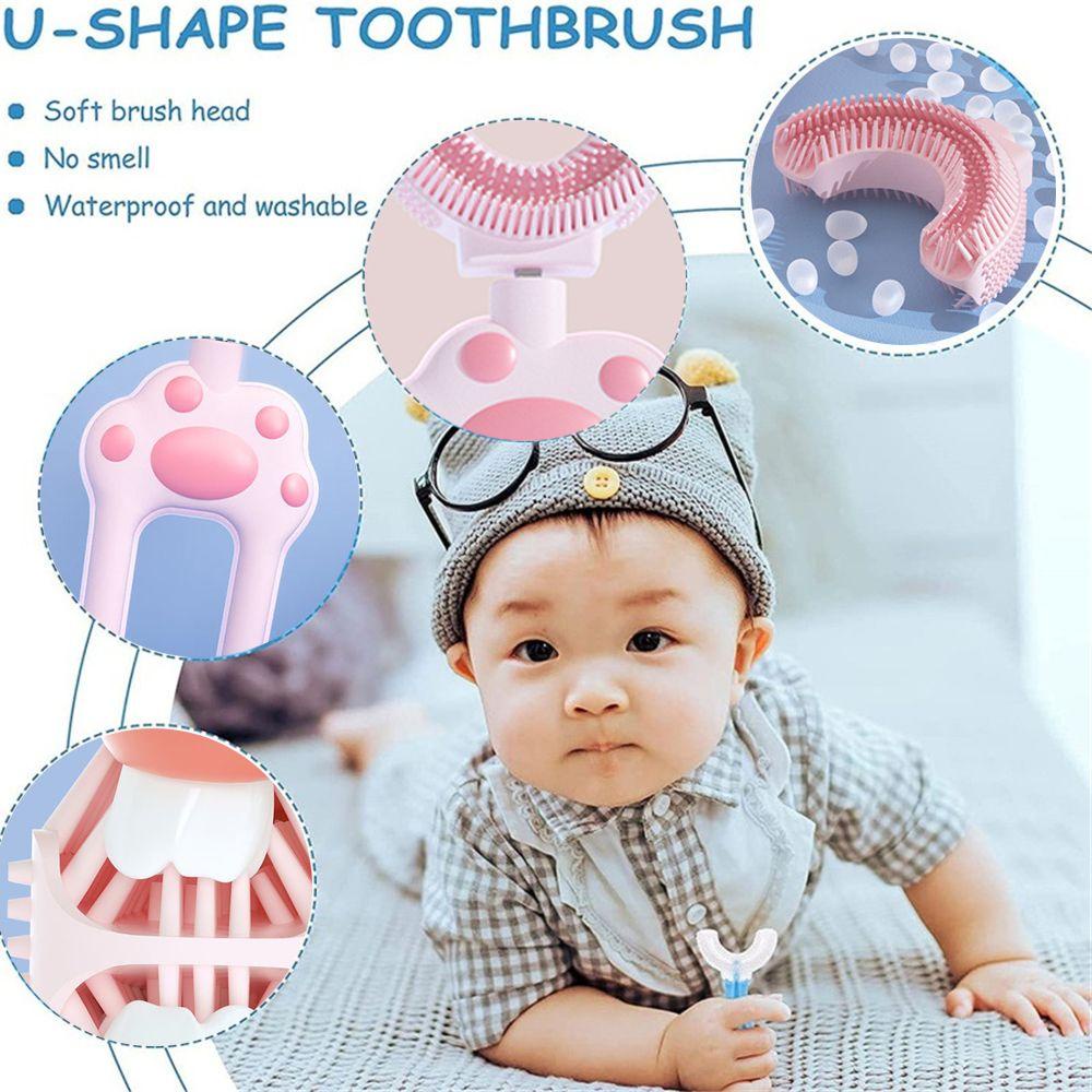 AUGUSTINA Bàn Chải Đánh Răng Mềm Mại Hình Chữ U Bảo Vệ 360 Độ Cho Bé 2-6 Tuổi