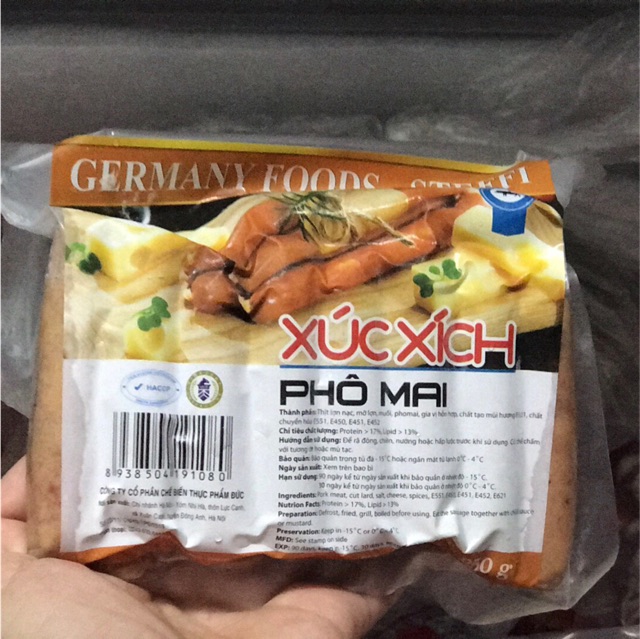 XÚC XÍCH PHÔ MAI 250gr