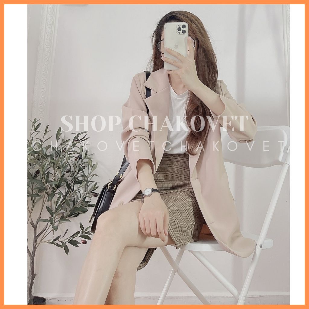 Áo vest blazer nữ dài tay 1 lớp A869