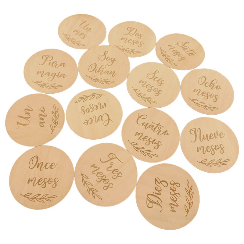 Set 14 Tấm Thẻ Ghi Âm Dùng Làm Đạo Cụ Chụp Ảnh Kỷ Niệm Theo Tháng Cho Bé Sơ Sinh