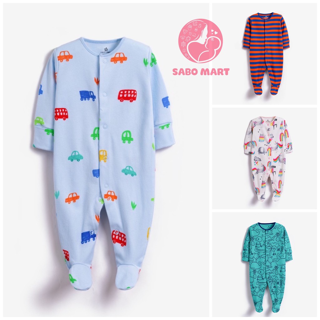 Body Sleepsuit, Body Dài Cotton Liền Thân Cho Bé Sơ Sinh Size Newborn