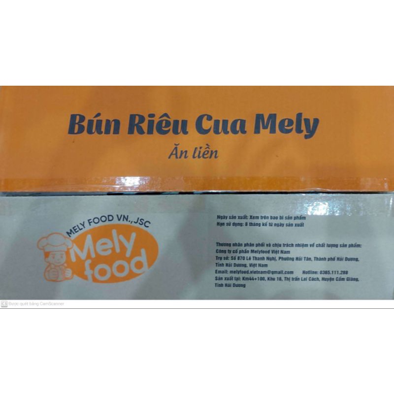 1 thùng bún riêu cua ăn liền Melofood-Garlica