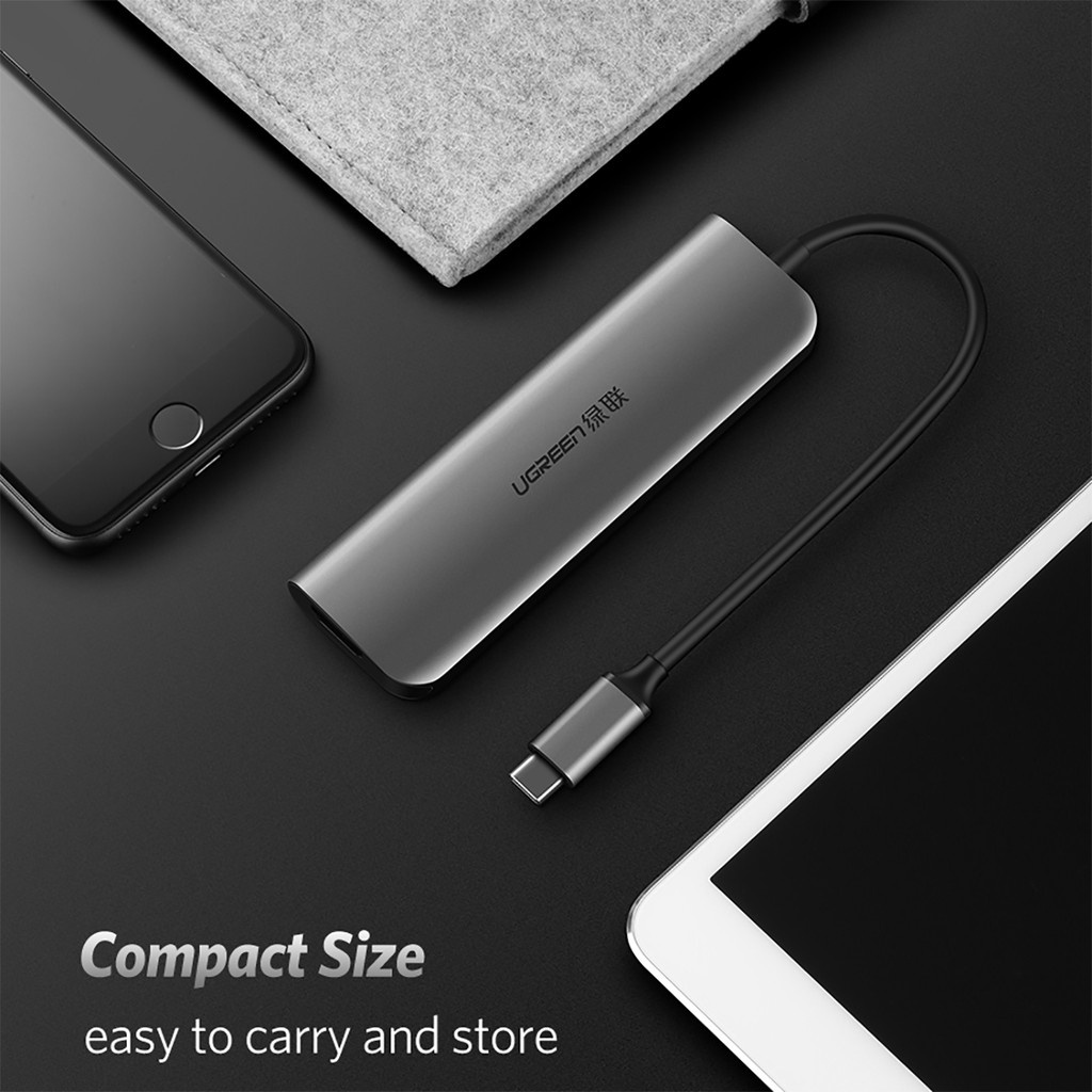 HUB USB type-C sang HDMI/ Hub USB 3.0 Cổng Sạc USB Type C UGREEN 50209 Chính hãng - Bộ Chia USB type C 5in1