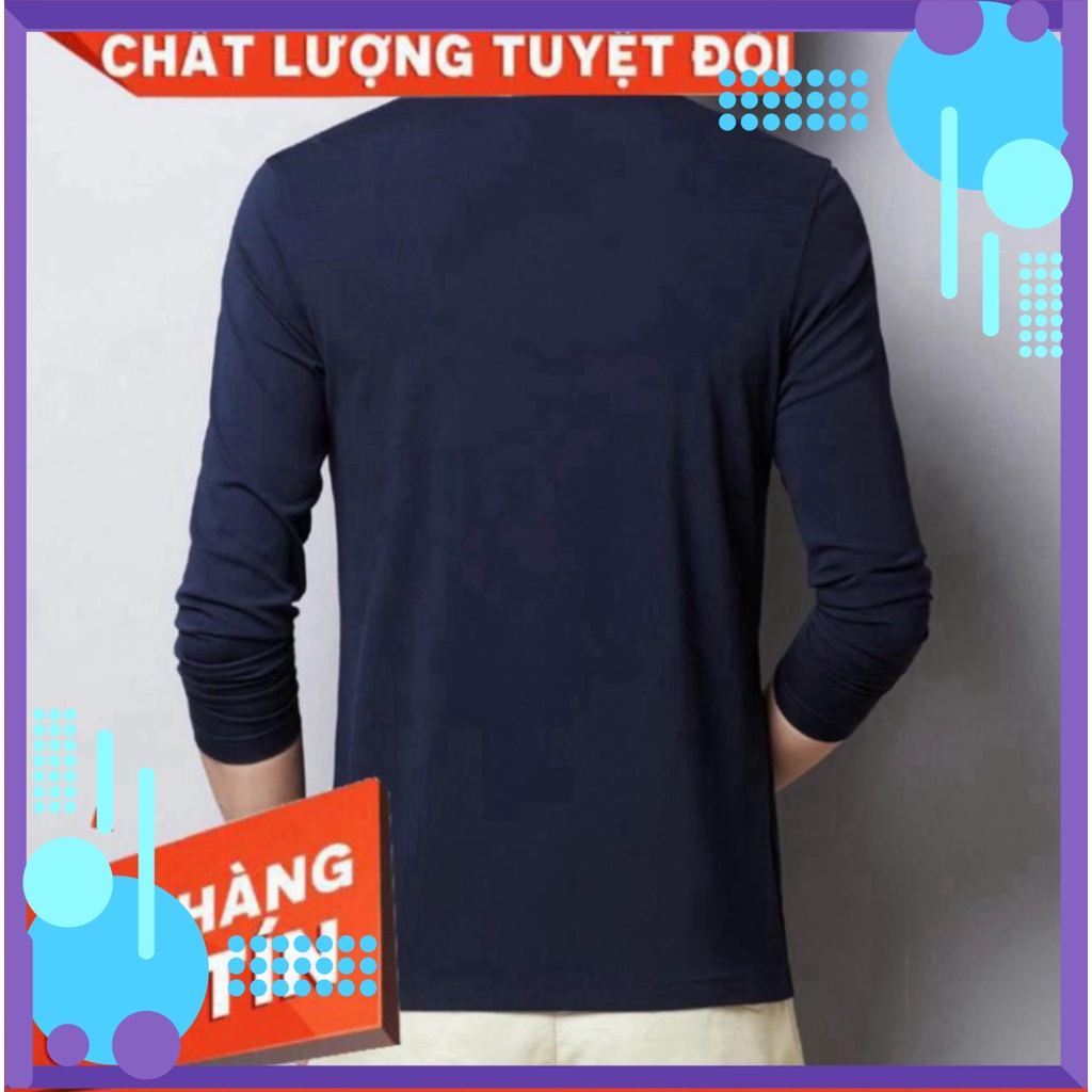 Áo polo dài tay nam thun basic, Áo phông nam cổ bẻ Hàn Quốc
