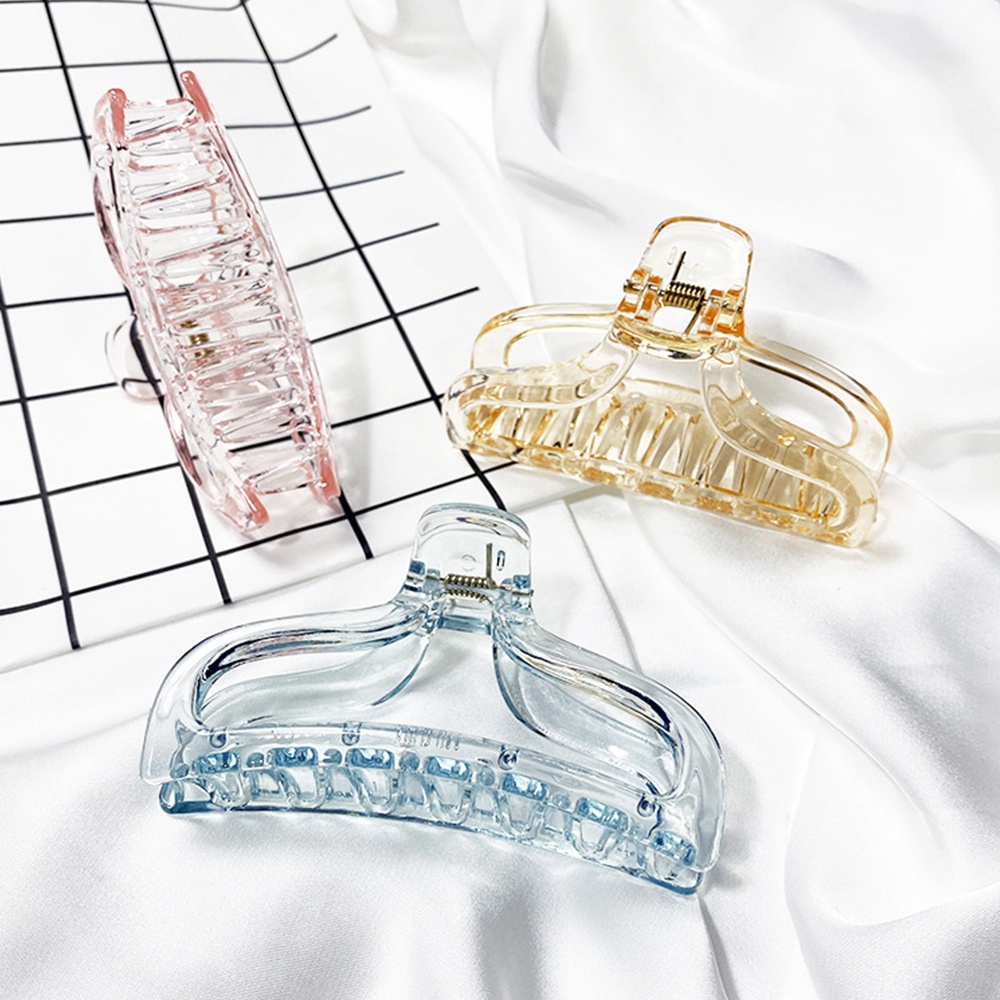 Kẹp tóc hình cá mập bằng nhựa trong suốt cỡ lớn phong cách Hàn Quốc cho nữ