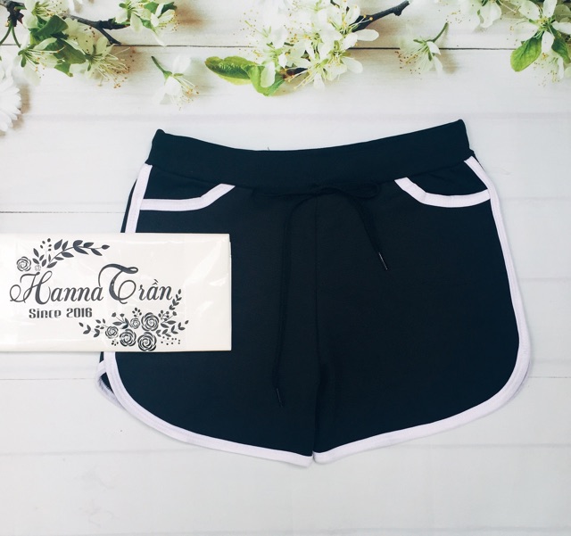 Quần sooc chất da cá dày dặn ( có dây rút )