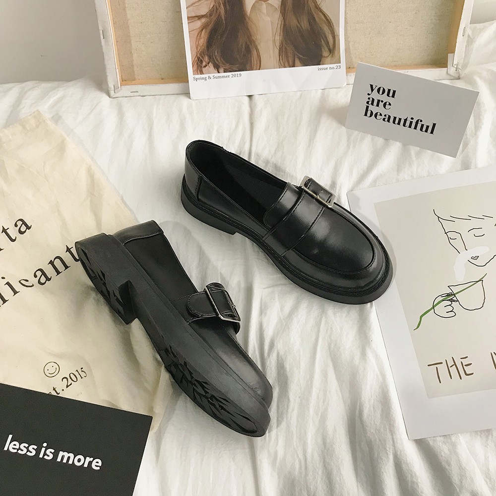 CÓ SẴN [ORDER] Giày da nữ, giày lười nữ loafer oxford nữ đế bằng da PU đứng form ulzzang GIẢM GIÁ