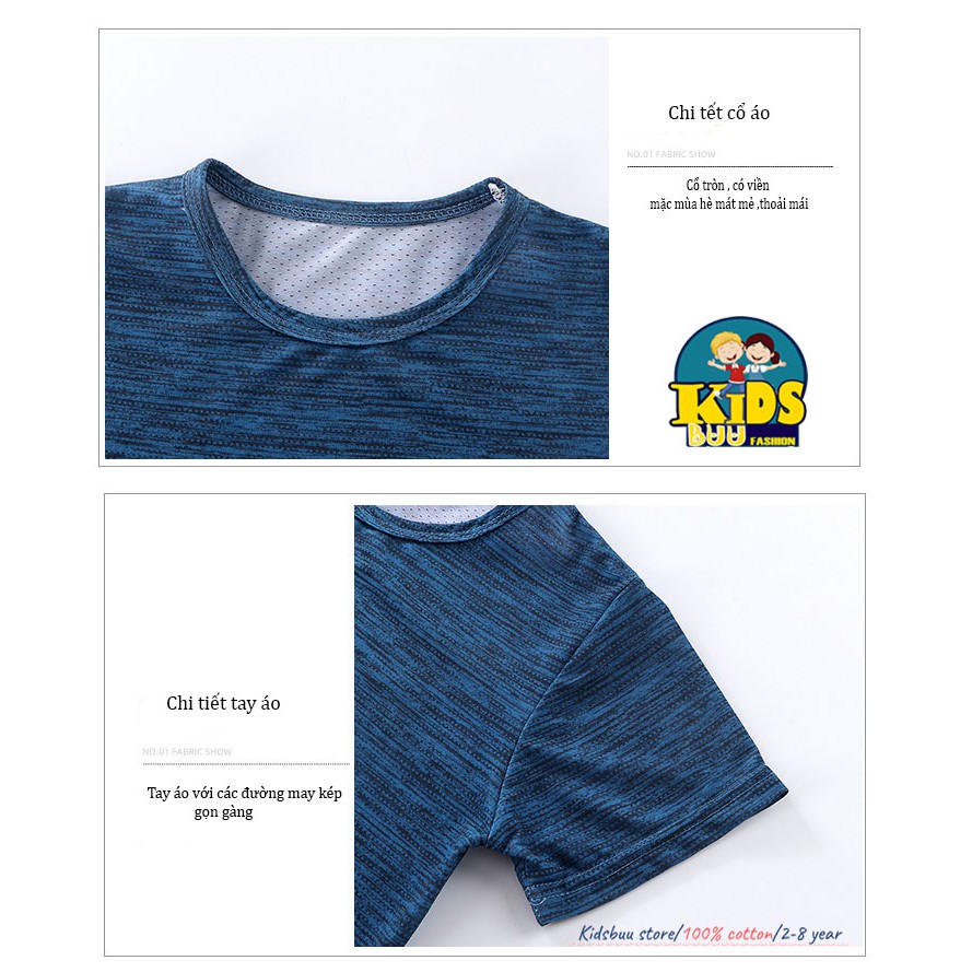 Set đồ bộ thể thao cộc tay cho bé trai và gái 11-36 kg thoáng mát, thấm hút,đẹp