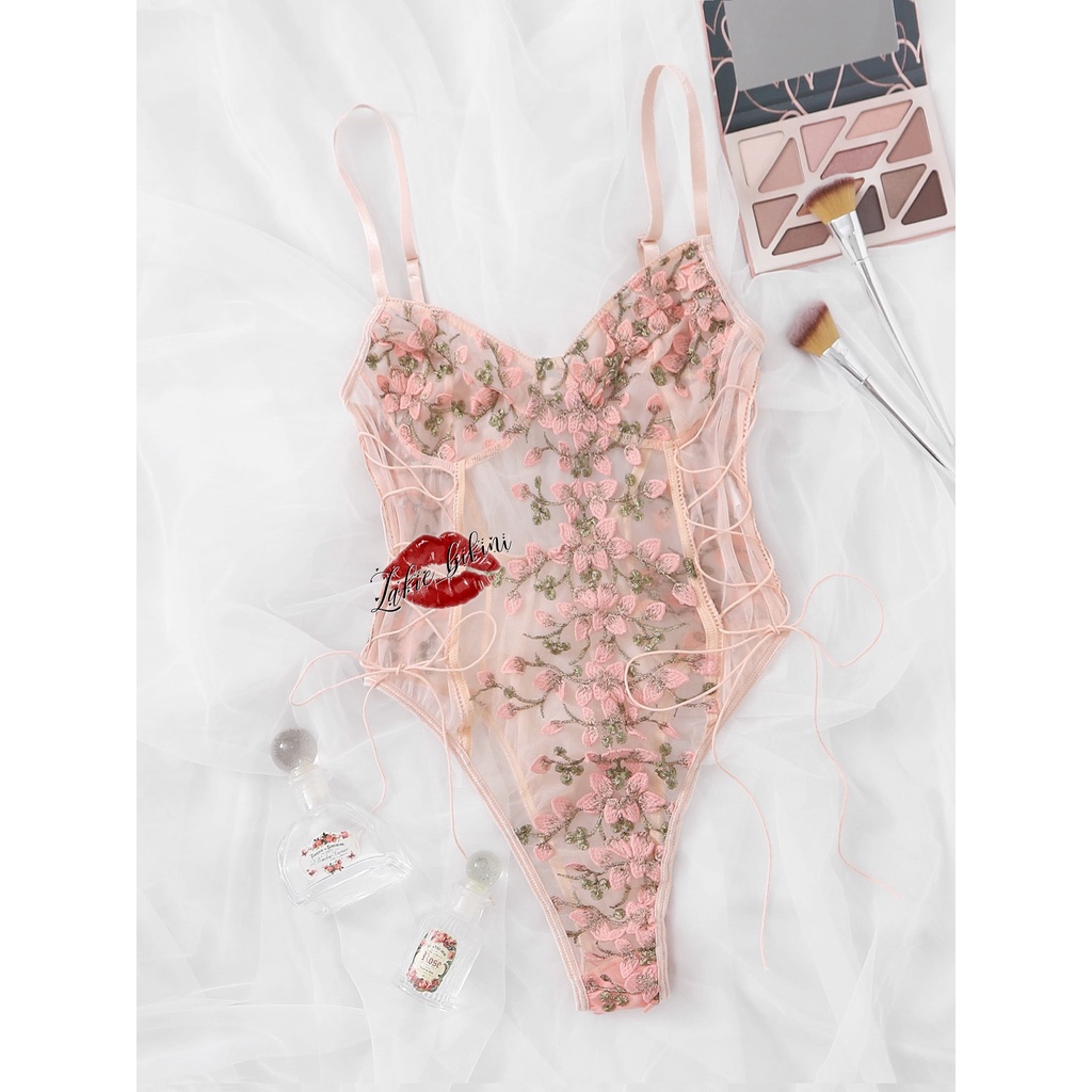 Lakie_bikini: Bộ Đồ Lót Ren Thêu Hoa Siêu Sexy Đan Dây Hông