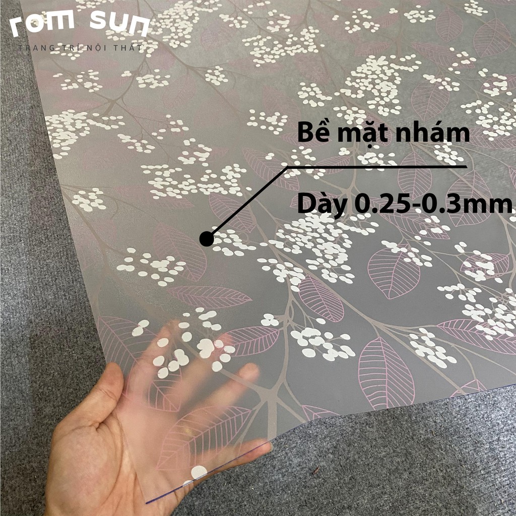 KHỔ 90CM | Giấy dán cửa kính mờ phòng ngủ, Decal đề can dán kính phòng tắm, văn phòng hoa hồng trắng