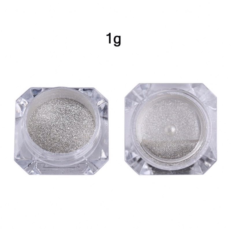 Hộp 1g bột tráng gương Silver trang trí móng.