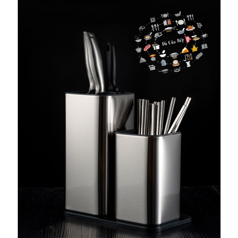 Ống đựng muỗng đũa muỗng dao kéo đa năng hình chữ nhật inox 22.5x23.6cm 826g