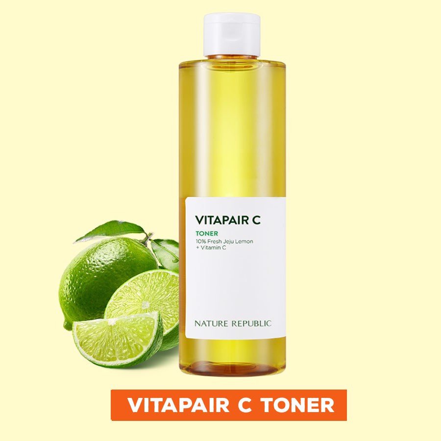 Nước hoa hồng Nature Republic Vitapair C toner 300ml giúp dưỡng sáng da