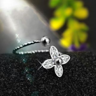 Nhẫn nữ inox hoa mai free size