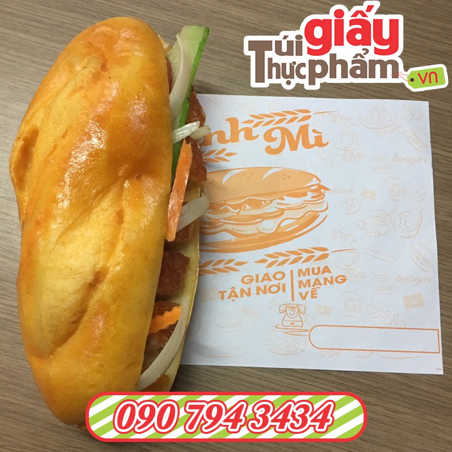 2000 tờ Giấy Gói Bánh Mì (in sẵn)