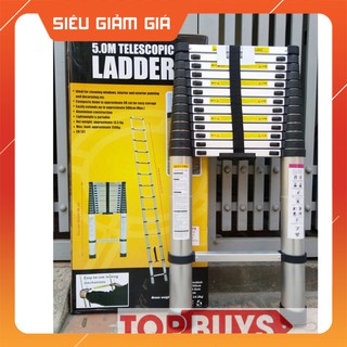 Thang nhôm rút đơn 5m - ảnh tự chụp