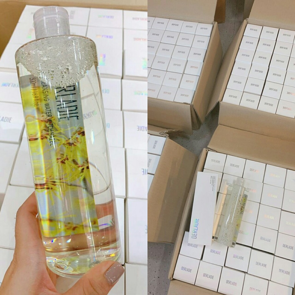 Nước tẩy trang &amp; Hoa hồng Derladie Cleansing Water WITCH HAZEL