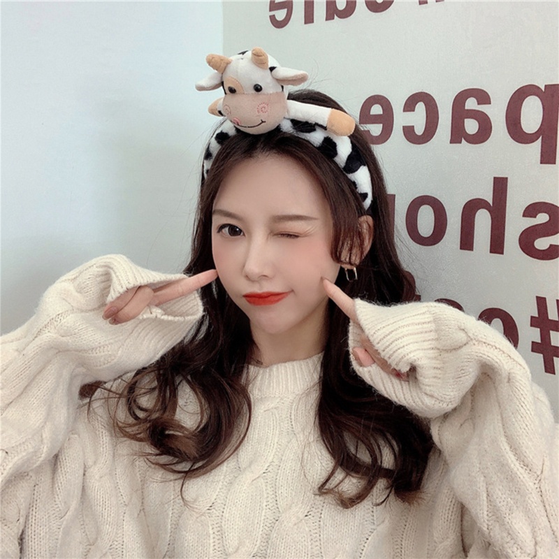 Băng Đô Cài Tóc Hình Bò Sữa Hoạt Hình 3D