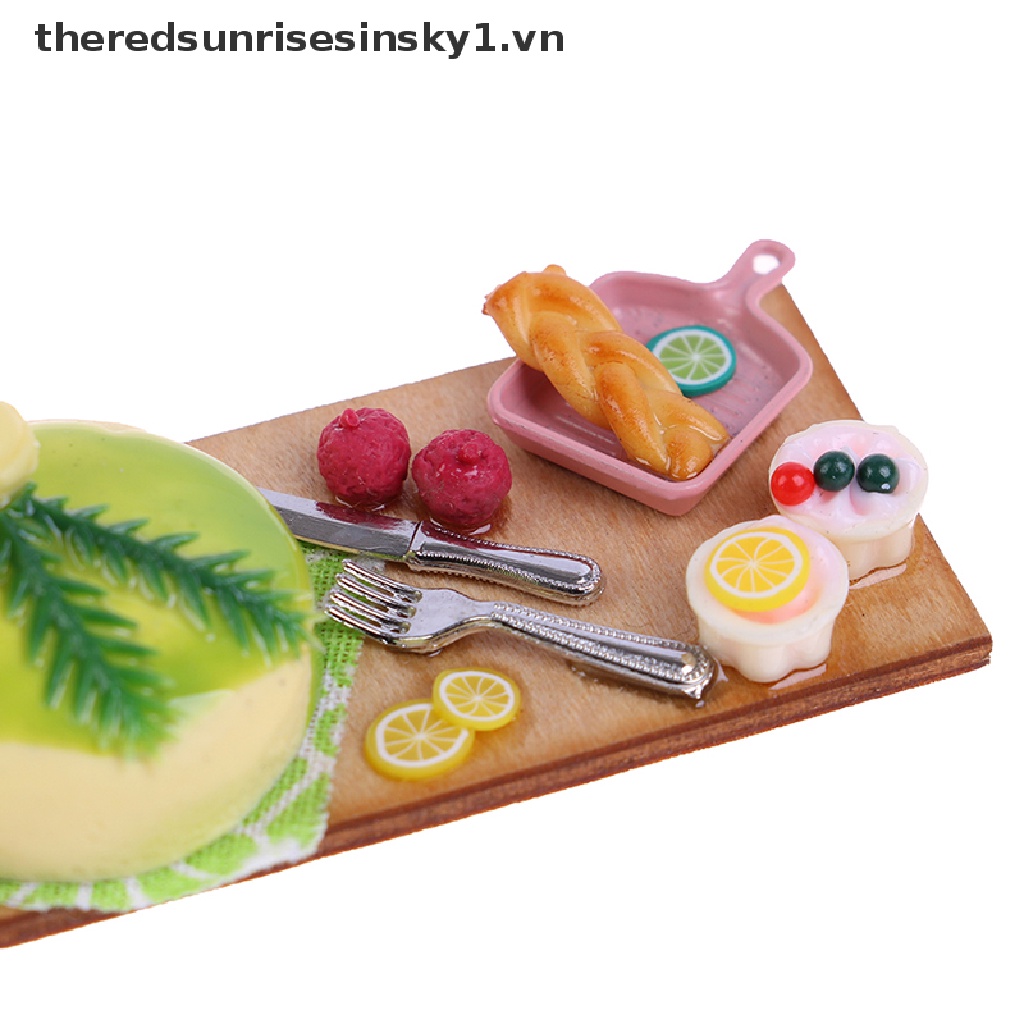 1 mô hình bánh phô mai tỉ lệ 1:12 trang trí nhà búp bê