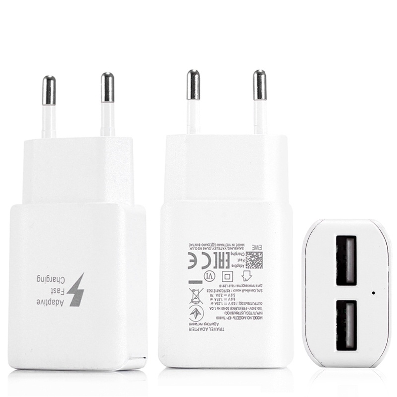 Cốc Sạc Hai Cổng Usb Phích Cắm Eu Us Cho Iphone Samsung