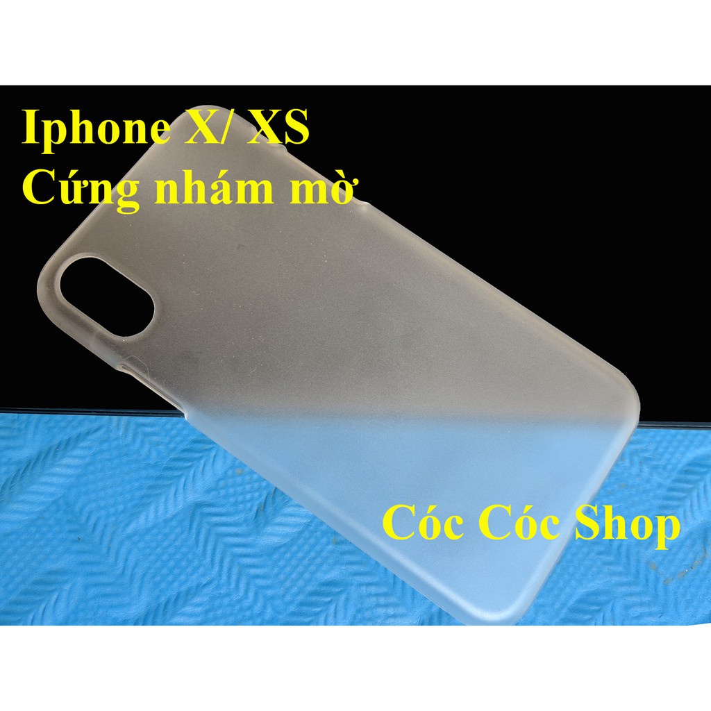 Ốp lưng IPhone X/ XS/ XS max/ XR nhựa CỨNG TRONG SUỐT/ CỨNG NHÁM MỜ tặng Cáp lightning