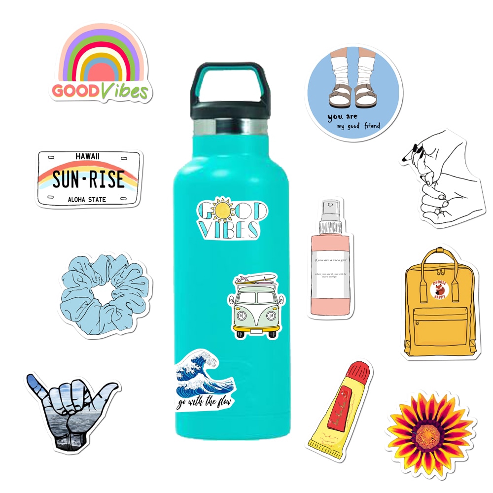 Set 85 sticker Vinyl VSCO chống thấm nước kiểu hoạt hình cá tính dán trang trí máy tính/ điện thoại/ xe hơi/ bình nước