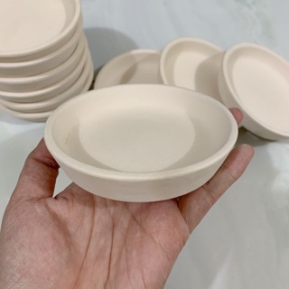 Đĩa lót chậu đất nung trắng size 10,5cm