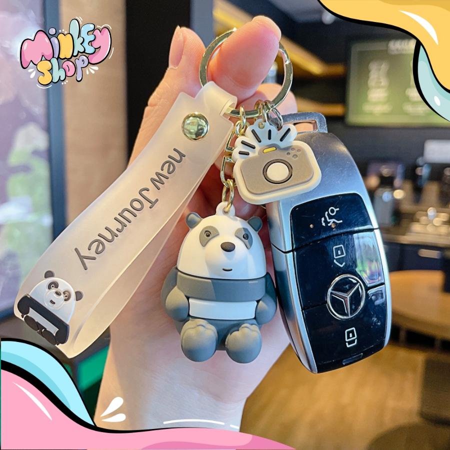 Móc khóa Gấu mập JOU dễ thương phụ kiên ô tô, túi xách, ba lô cute 02MKG -Minkey