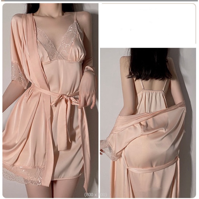 (M.45) Váy ngủ 2 dây lụa satin sexy cao cấp Đầm mặc nhà gợi cảm quyến rũ