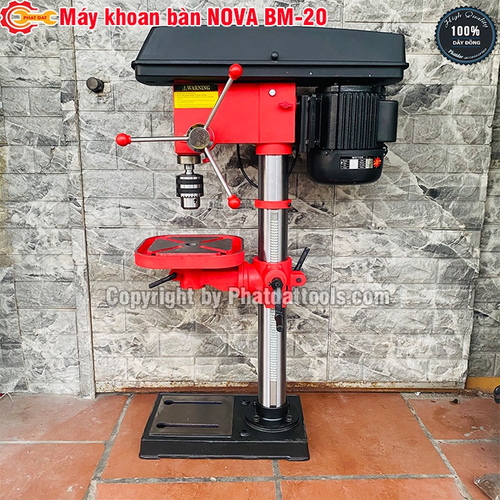 Máy khoan bàn NOVA BM-20-Công suất 1100W-Đầu kẹp 20mm-Bảo hành 6 tháng