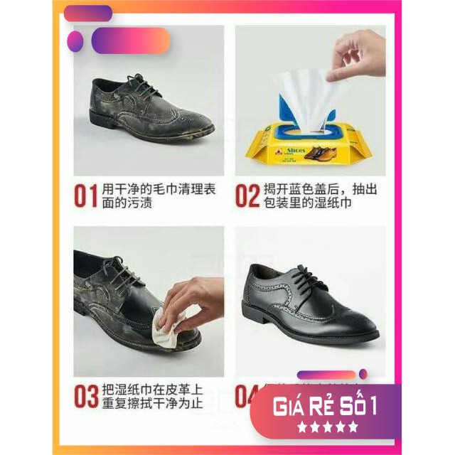 [ SIÊU KHUYẾN MẠI ] Giấy ướt chuyên lau giầy thần thánh loại to 30 tờ