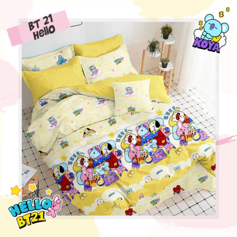 Ga Trải Giường Vải Lanh In Hình Bt21 Bts Dễ Thương Màu Sắc