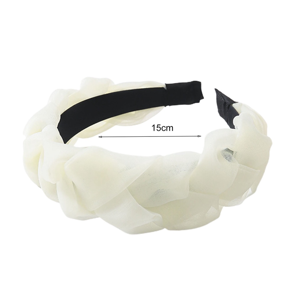 Băng Đô Cài Tóc Sợi Lưới Bện Màu Trơn Chống Trượt Phong Cách Hàn Quốc