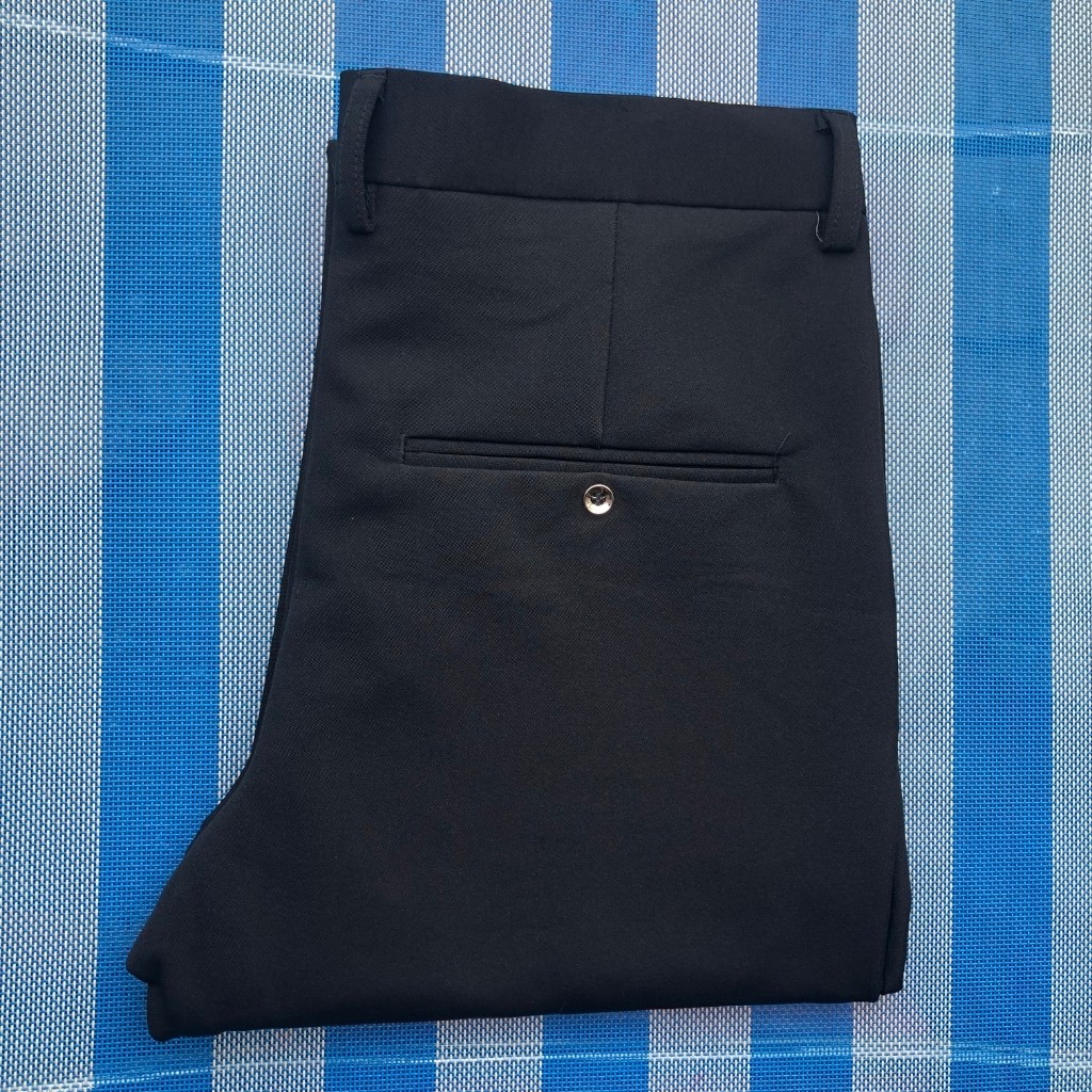 Quần Tây Nam, Quần Âu baggy nam hàn quốc dáng ôm công sở vải co giãn nhẹ chống nhăn, có hình màu đen vải dày đẹp giá rẻ.