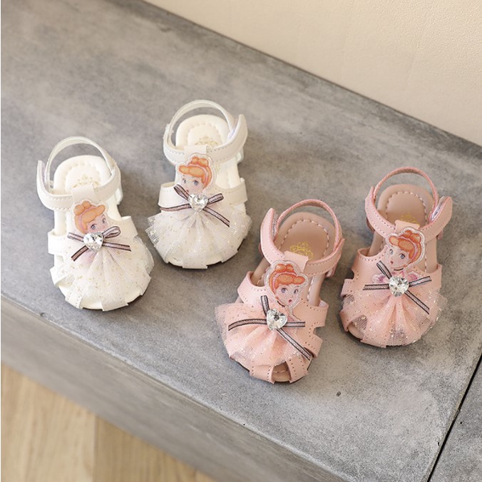 Dép sandal tập đi công chúa cho bé gái đế mềm xinh xắn [LX2]