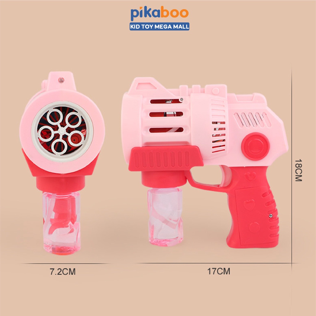 Súng bắn bong bóng xà phòng Pikaboo cho bé thiết kế 5 nòng cỡ bự làm từ nhựa an toàn