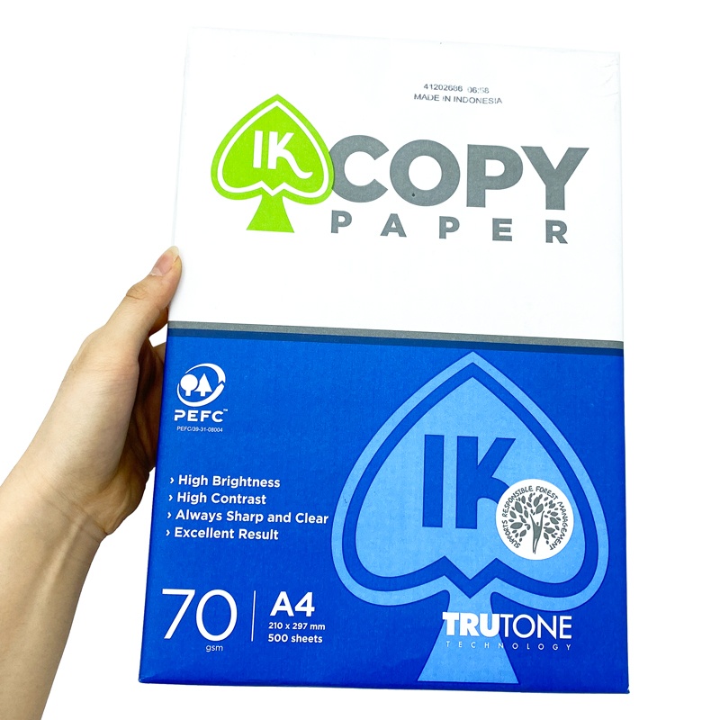 Giấy in A4 IK COPY ĐL70gsm - Tặng bút bi Double A