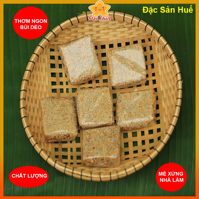 Mè Xửng dẻo Huế nhà làm_(Loại đặc biệt, túi 6 cái vuông và túi hơn 20 thanh). Đặc sản Huế.