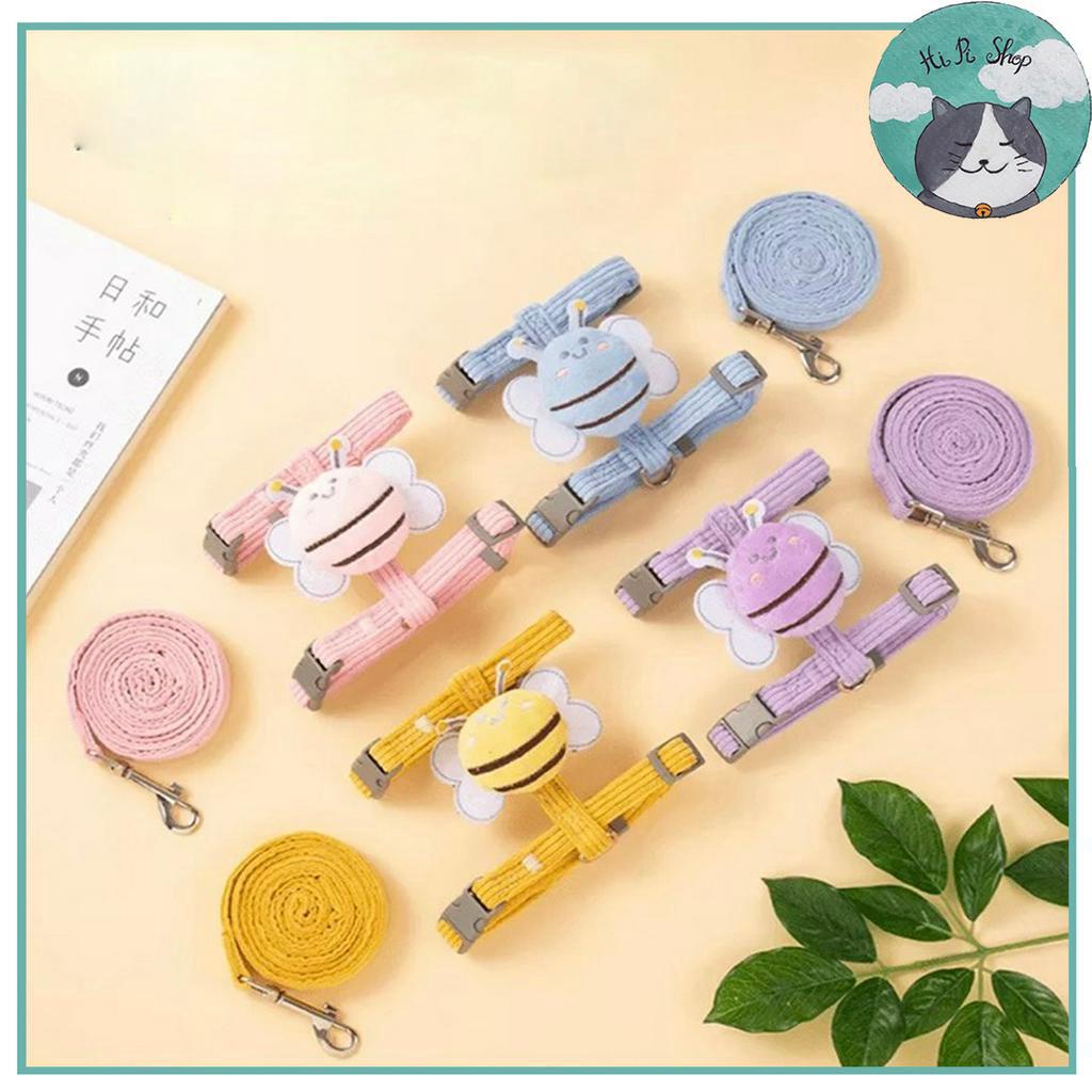 Dây Dắt Chó Mèo Hình Ong Mẫu Mã Đa Dạng Dây Dẫn Cho Thú Cưng Chất Liệu Bông Kèm Khoá Kim Loại