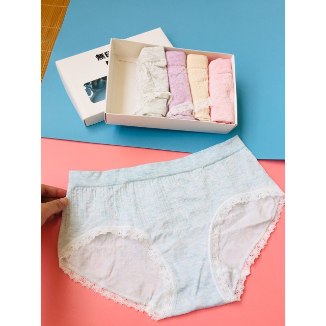 Hộp 5 quần lót nữ MUJI cực xinh chất cotton viền ren HÀNG TỐT | BigBuy360 - bigbuy360.vn