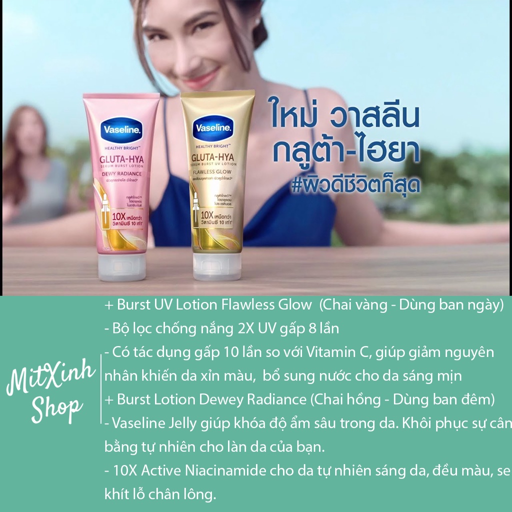 Sữa Dưỡng Thể Vaseline Healthy Bright Gluta HYA Serum 10X