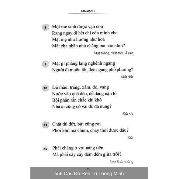 Sách - 556 câu đố rèn trí thông minh ( khổ to)