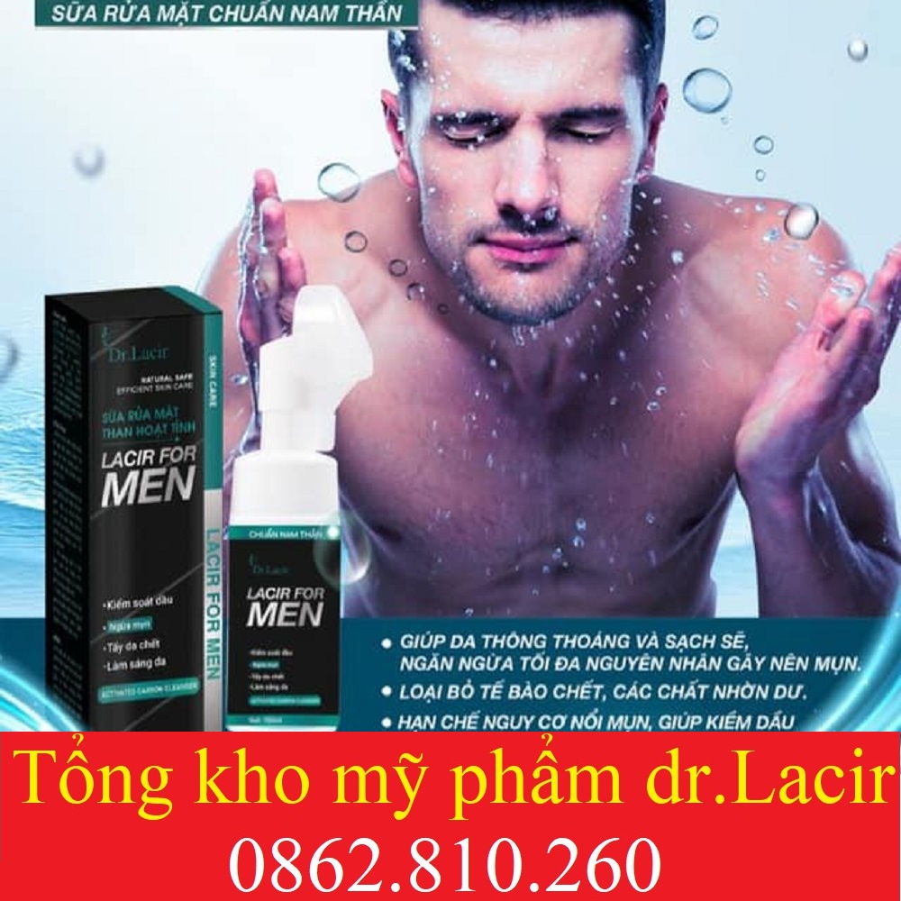 SỮA RỬA MẶT #BẠC_HÀ KIỀM DẦU DR.LACIR_DỊU NHẸ_SRM DÀNH CHO NAM DR LACIR