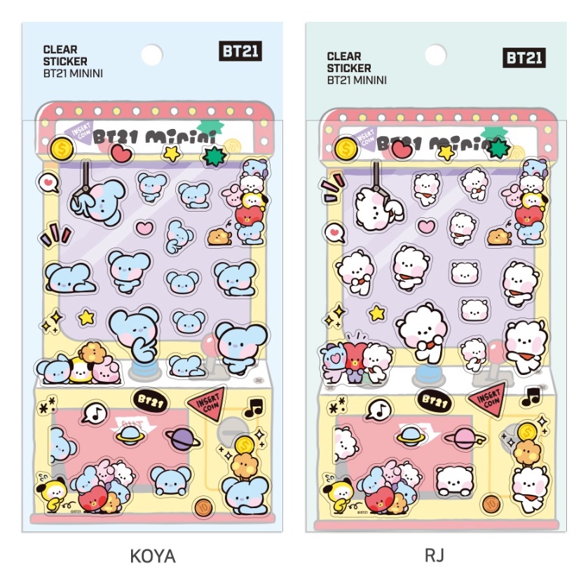 MONOPOLY LINE FRIENDS BT21 MININI CLEAR STICKER HÌNH DÁN BT21 MININI