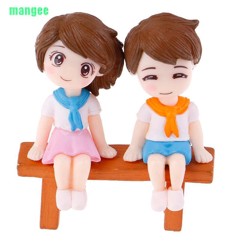 1 Set Mô Hình Cặp Đôi Ngọt Ngào Mini Trang Trí Sân Vườn