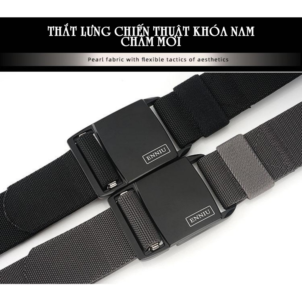 THẮT LƯNG NAM THỜI TRANG VẢI NYLON KHÓA NAM CHÂM THƯƠNG HIỆU ENNIU 18Y