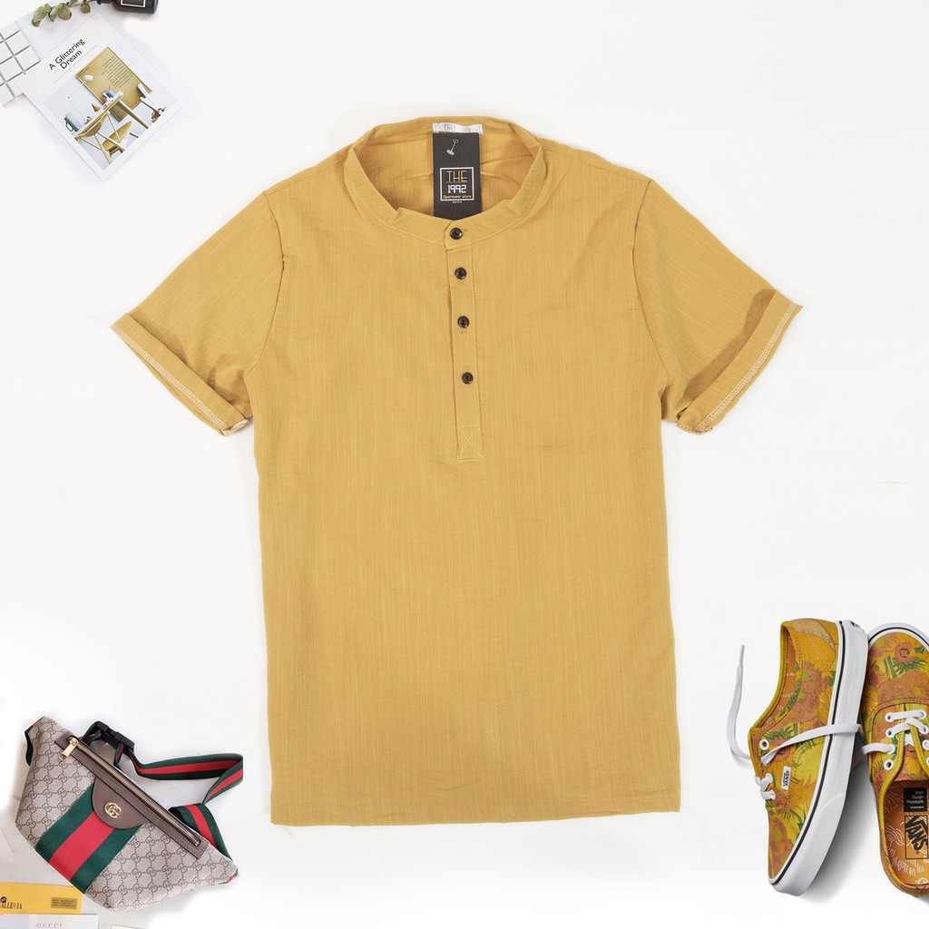 Áo đũi nam chất liệu đũi mềm mát nhẹ thoáng thấm hút mồ hôi tốt hot trend 2021 AD63 | BigBuy360 - bigbuy360.vn