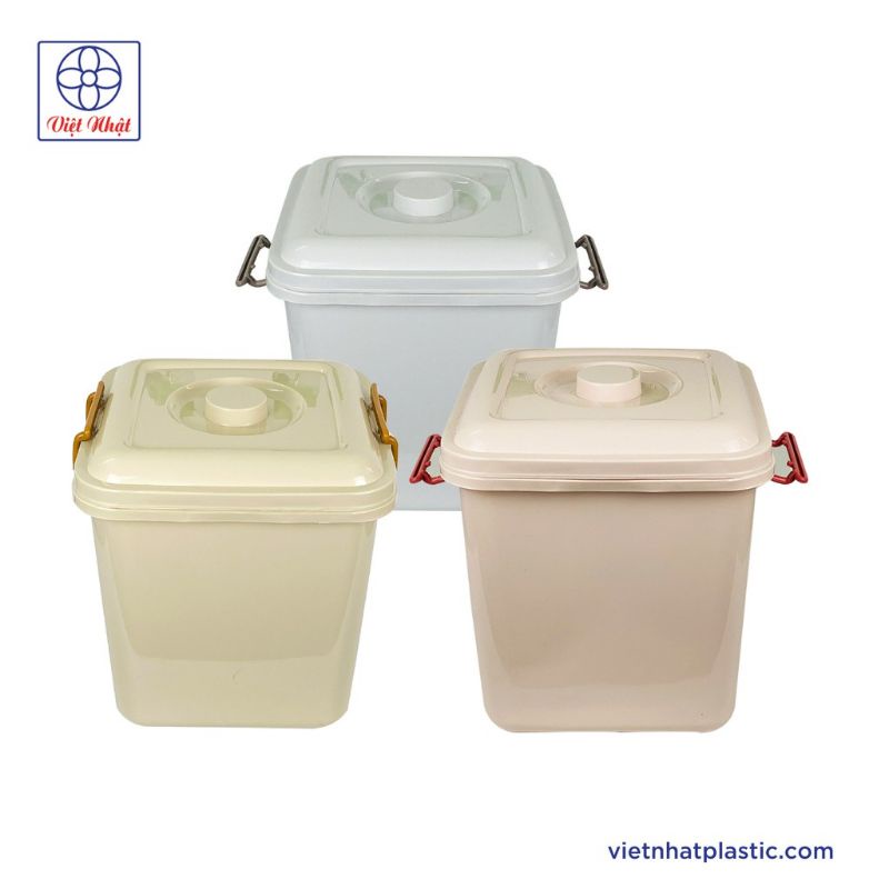 Thùng đựng gạo có nắp và tay khóa loại dày 10kg, 15kg